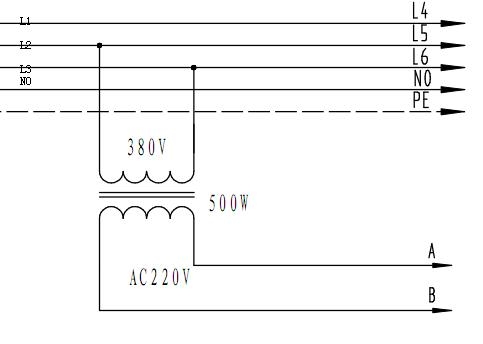 380V轉220V變壓器工作原理圖